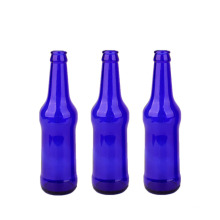 Fancy Customized cobalt blue 330ml 350ml recycled glass wine beverage beer bottle